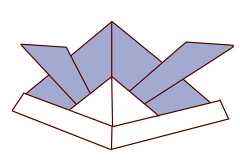 折り紙で作られたかぶとの正面のイラスト