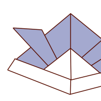 折り紙で作られたかぶとの正面のイラスト