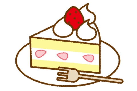 いちごのショートケーキのイラスト