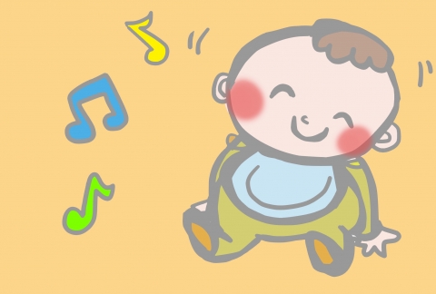 音楽にのる赤ちゃんのイラスト 無料イラストのimt 商用ok 加工ok