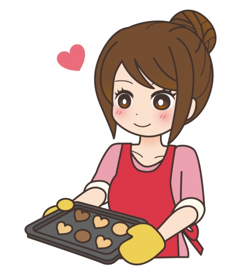 手作りクッキーを作る女性のイラスト 無料イラストのimt 商用ok 加工ok