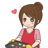手作りクッキーを作る女性のイラスト