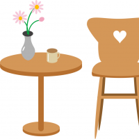 シンプルなテーブルと椅子のイラスト