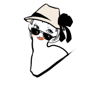 帽子とサングラスで紫外線対策をしている女性のイラスト