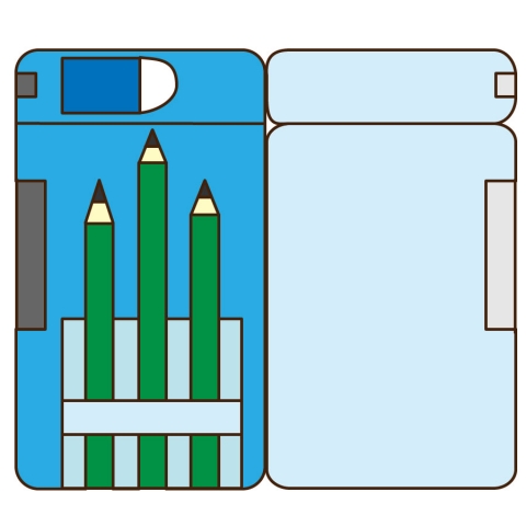 青いふでばこのイラスト