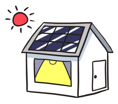太陽光パネルが設置された家のイラスト 無料イラストのimt 商用ok 加工ok