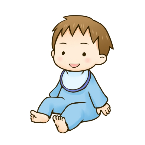 座る男の子の赤ちゃんのイラスト 無料イラストのimt 商用ok 加工ok