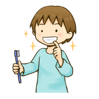 きれいに歯を磨いた男の子のイラスト