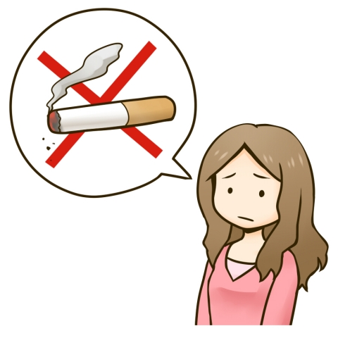 禁煙中の女性のイラスト 無料イラストのimt 商用ok 加工ok