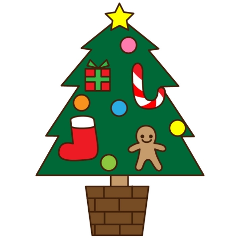 シンプルなグリーンのクリスマスツリーのイラスト 無料イラストのimt 商用ok 加工ok