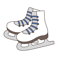 スケート靴の揃ったイラスト