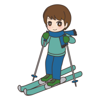 スキーをしている男の子のイラスト