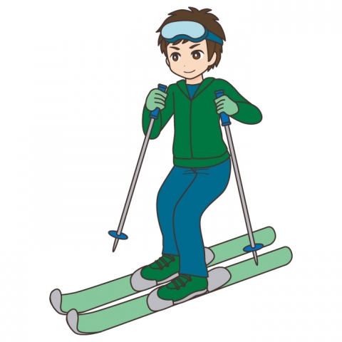 スキーをしている男性のイラスト 無料イラストのimt 商用ok 加工ok