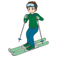スキーをしている男性のイラスト
