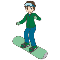 スノーボードをする男性のイラスト