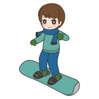 スノーボードをする男の子のイラスト