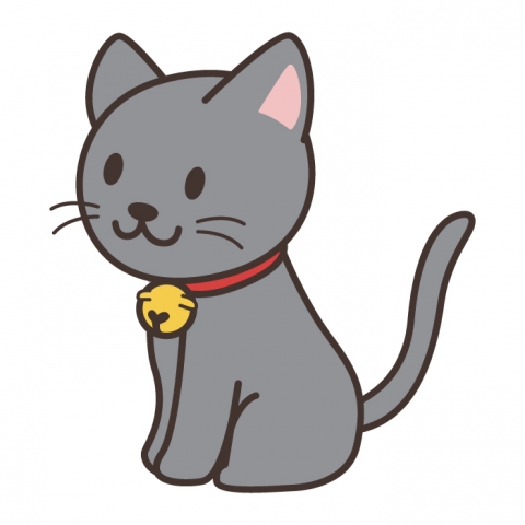 座っている猫のイラスト