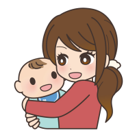 赤ちゃんを抱いている女性のイラスト