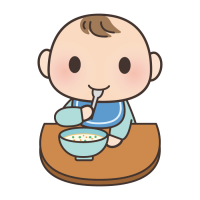 食事をしている赤ちゃんのイラスト
