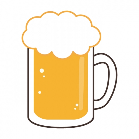 ビールジョッキのビールのイラスト