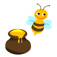 ハチミツとハチのイラスト