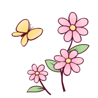 花と蝶のイラスト