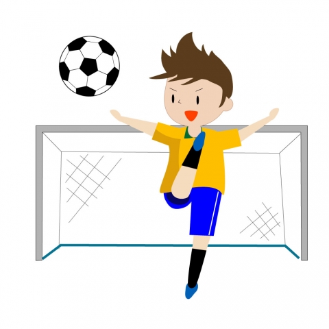 サッカーボールを蹴っている男の子のイラスト 無料イラストのimt 商用ok 加工ok
