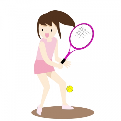 テニスをしている女性のイラスト 無料イラストのimt 商用ok 加工ok