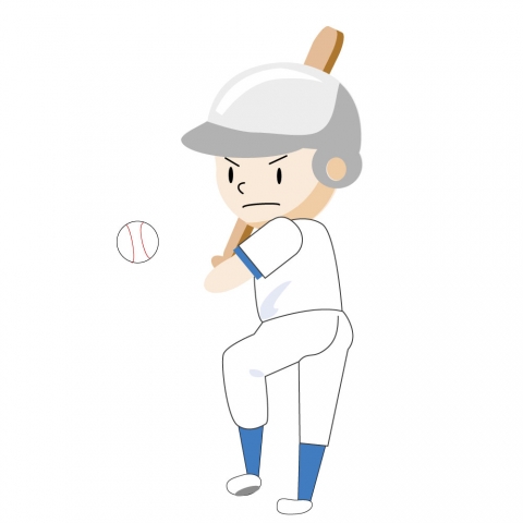 バットを振ろうと野球をしている男の子のイラスト 無料イラストのimt 商用ok 加工ok