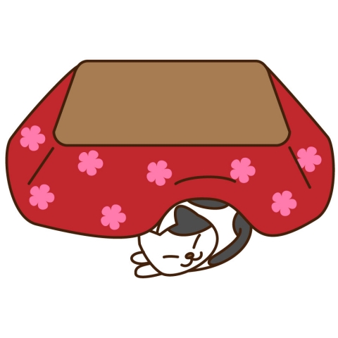 こたつと猫のイラスト