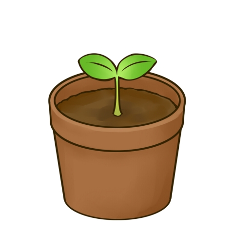 植木鉢と植物の芽のイラスト 無料イラストのimt 商用ok 加工ok