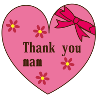 「Thank you mam」のメッセージカード