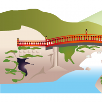 栃木県 神橋のイラスト