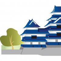 長野県 松本城のイラスト
