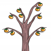 柿の木のイラスト