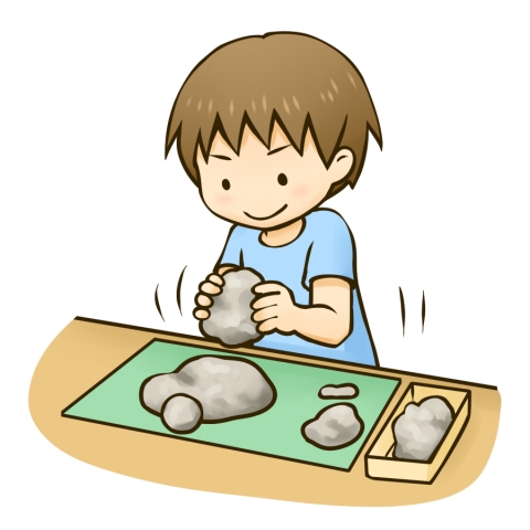 粘土遊びをする男の子のイラスト 無料イラストのimt 商用ok 加工ok