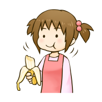 バナナを食べる女の子のイラスト