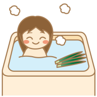 菖蒲湯に入る女の子のイラスト