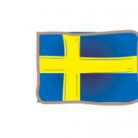 かわいいスウェーデンの国旗イラスト