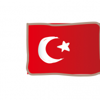 かわいいトルコの国旗イラスト