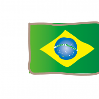 かわいいブラジルの国旗イラスト