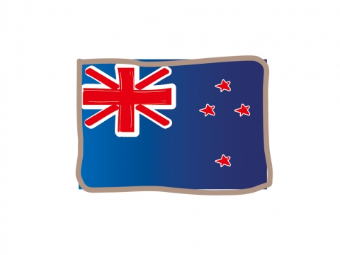 かわいいニュージーランドの国旗イラスト
