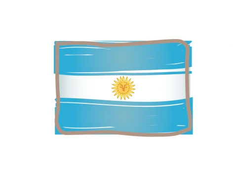 かわいいアルゼンチンの国旗イラスト