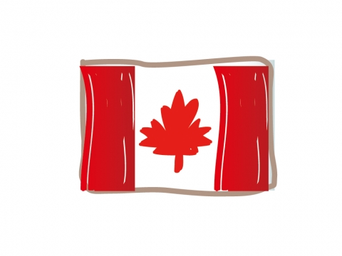 かわいいカナダの国旗イラスト