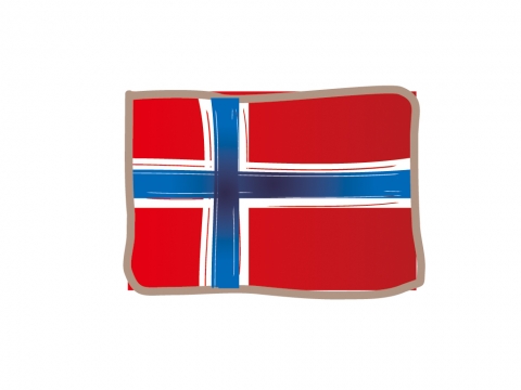 かわいいノルウェーの国旗イラスト