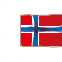 かわいいノルウェーの国旗イラスト