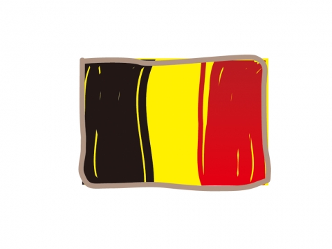 かわいいベルギーの国旗イラスト