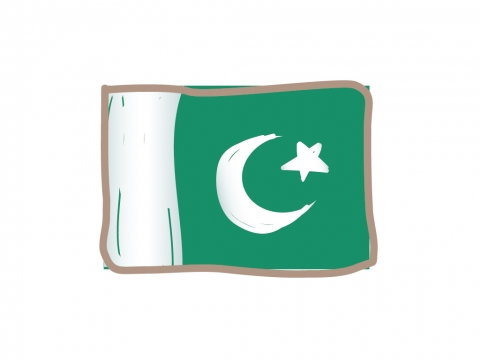 かわいいパキスタンの国旗イラスト