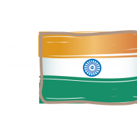 かわいいインドの国旗イラスト