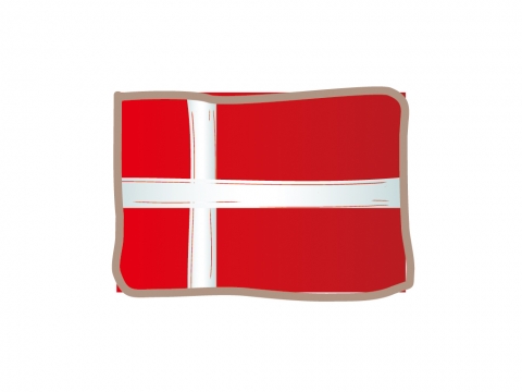 かわいいデンマークの国旗イラスト